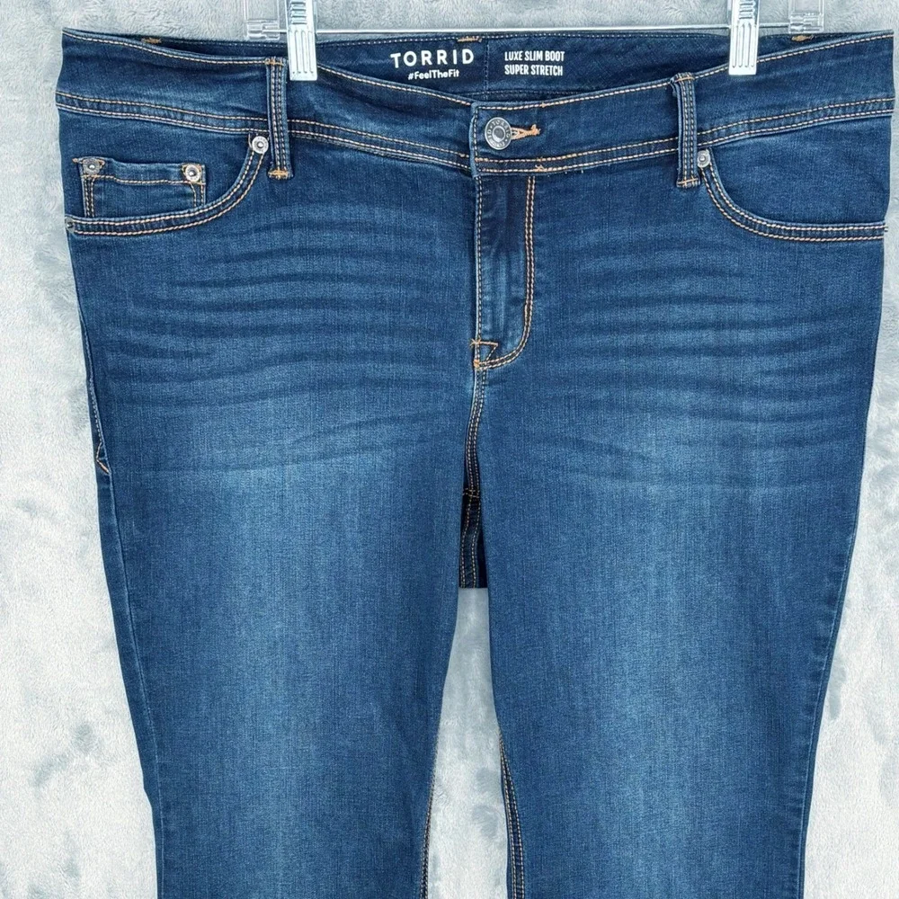 Torrid Womens 18S (Fits 38x28) Luxe‎ Slim Boot Super Stretch Dark Wash Denim
